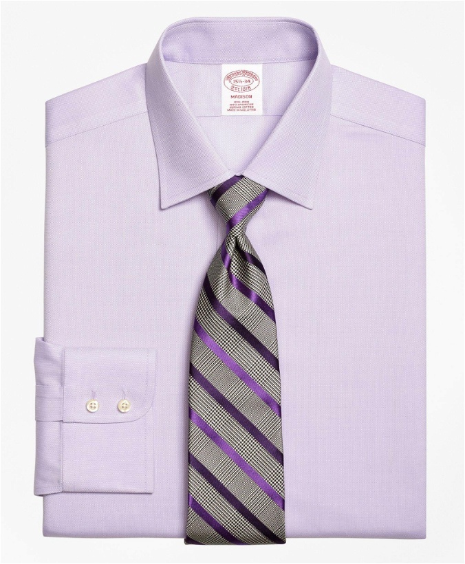 Photo: Brooks Brothers Men's Madison Relaxed-Fit Dress Shirt, Non-Iron Royal Oxford | Purple