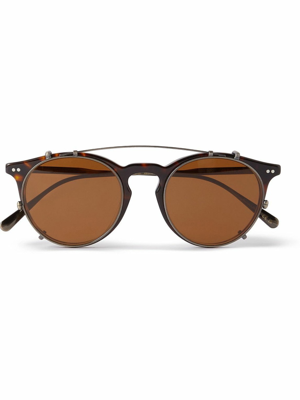 Photo: Brunello Cucinelli - Oliver Peoples Eduardo Round-Frame Acetate and Silver-Tone Sunglasses