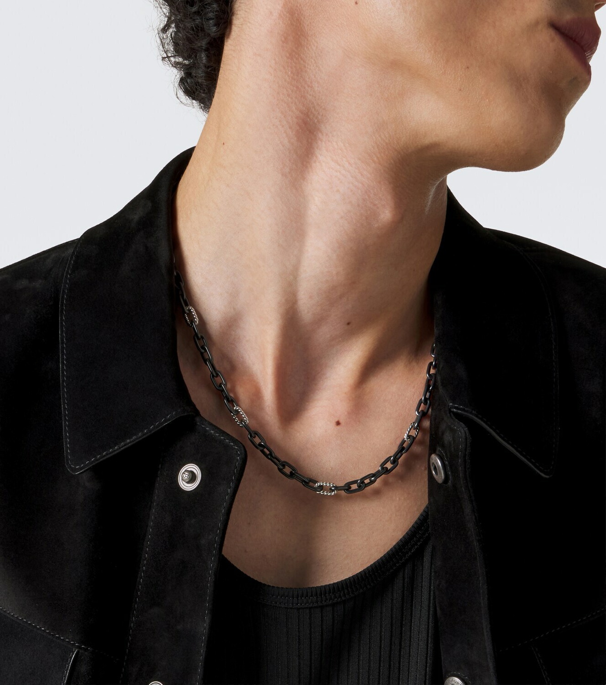 David Yurman DY Madison® titanium and sterling silver chain necklace