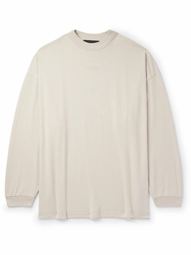 Photo: FEAR OF GOD ESSENTIALS - Logo-Appliquéd Cotton-Jersey T-Shirt - Gray