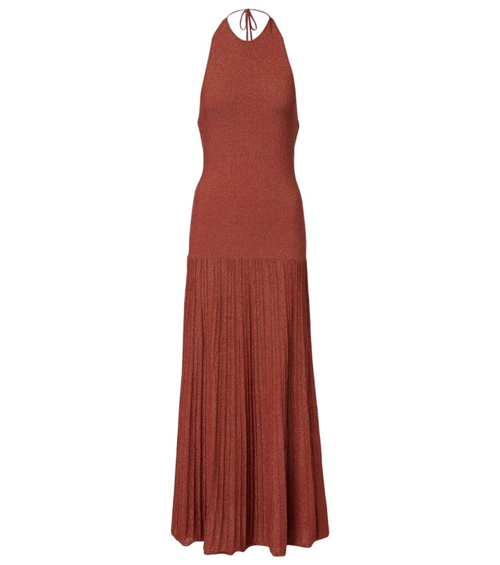 Photo: Faithfull Plissé halterneck cotton-blend maxi dress