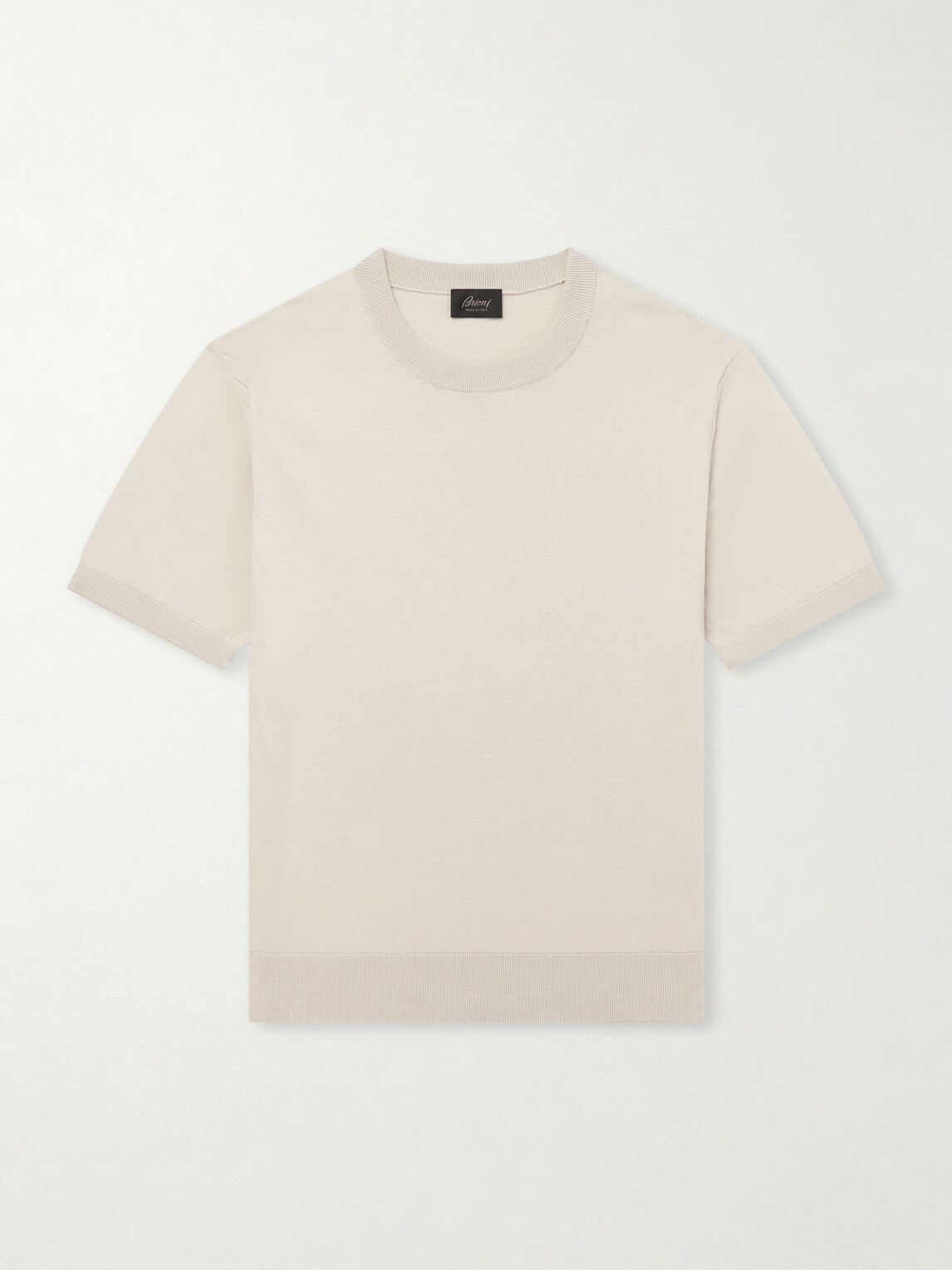 Brioni - Knitted Cotton T-Shirt - Neutrals