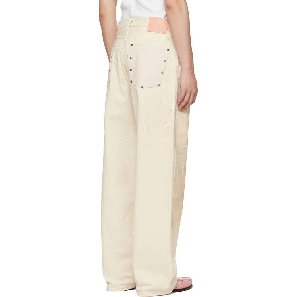 Acne Studios Off-White 1981 U Trafalgar Leather Jeans