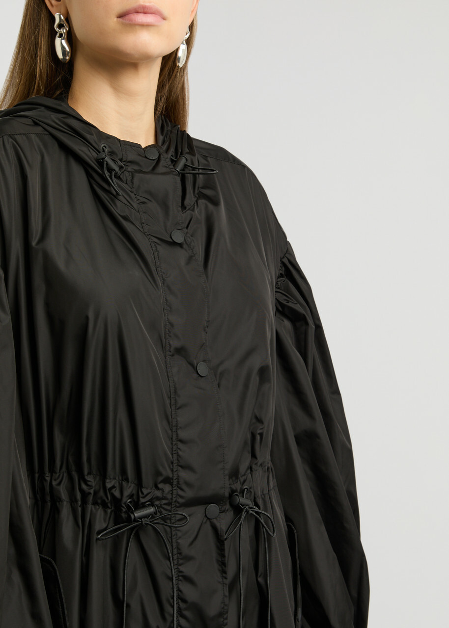 Parka Collection Simone Rocha Simone Rocha Hooded Nylon Parka Black Simone Rocha