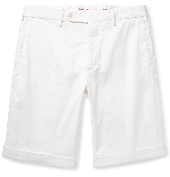 Photo: Zanella - Chase Stretch-Linen and Cotton-Blend Twill Shorts - White