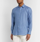Loro Piana - Pinstriped Linen Shirt - Blue