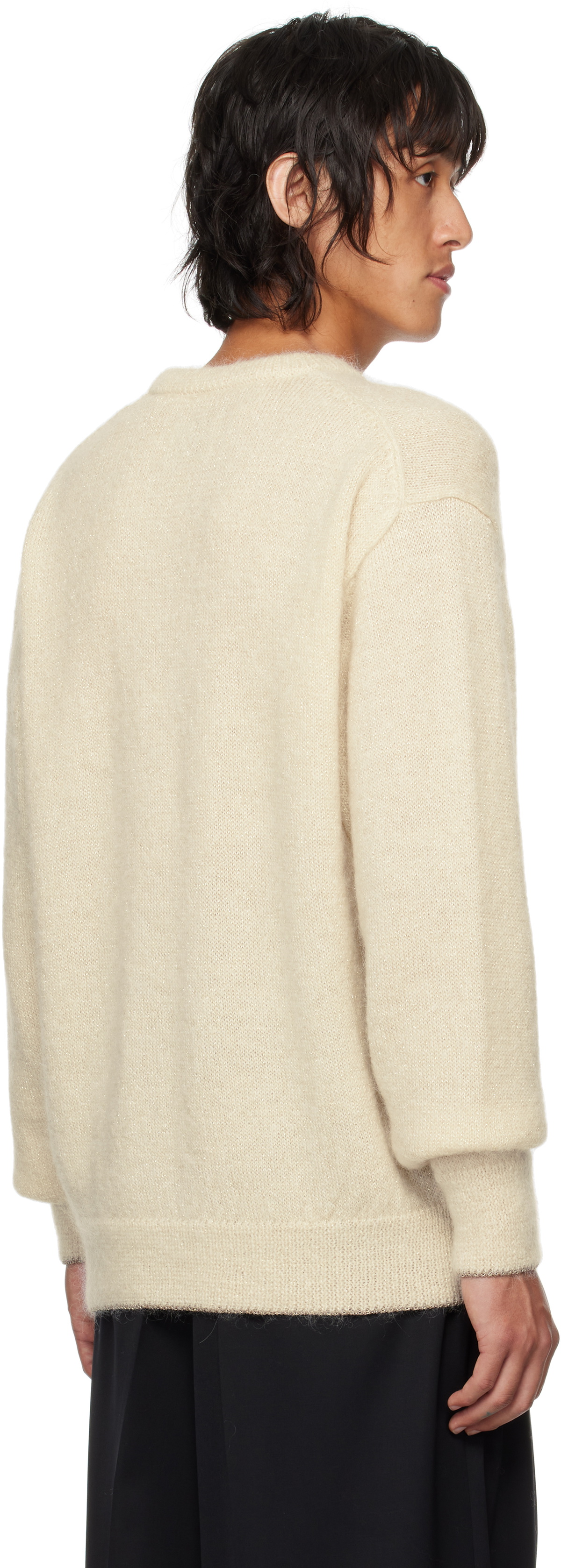 stein Off-White Mohair Glitter Knit Sweater