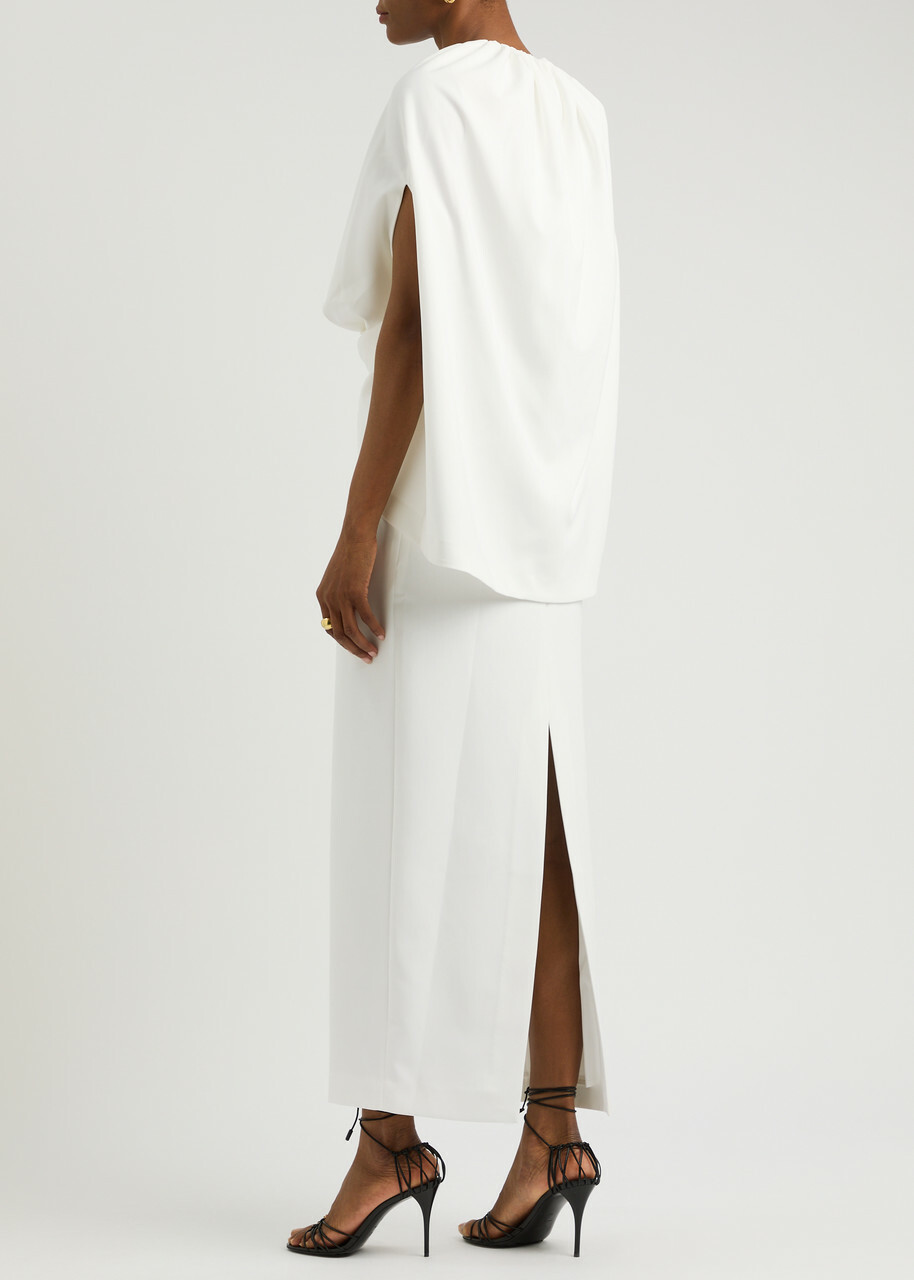 Bernadette Gislene Cape-effect Jersey Maxi Dress Ivory