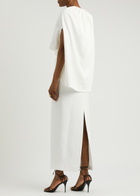 Bernadette Gislene Cape-effect Jersey Maxi Dress Ivory