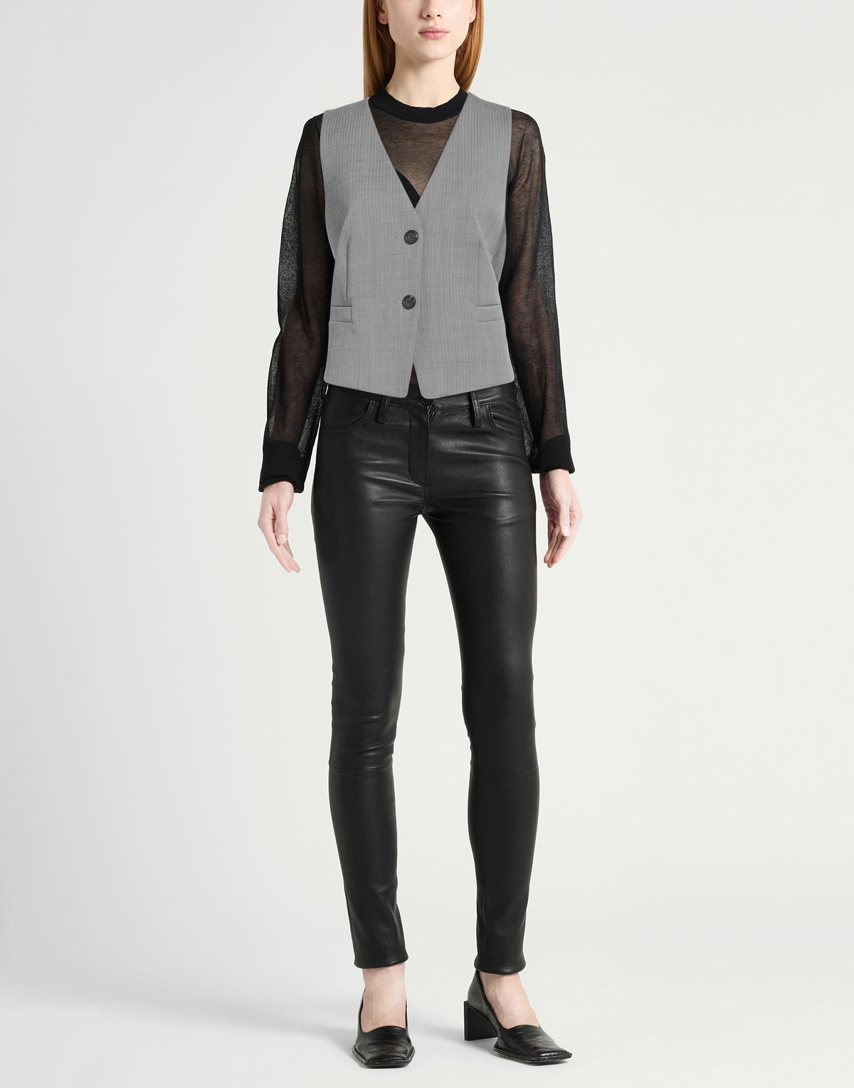 Helmut Lang Womens Tailored Vest in Grey