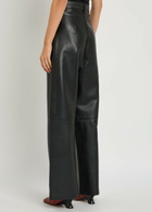 Skiim Marcella Wide-leg Leather Trousers Black