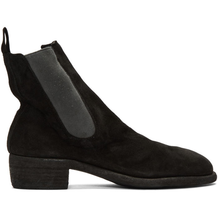 Photo: Guidi Black Suede Chelsea Boots