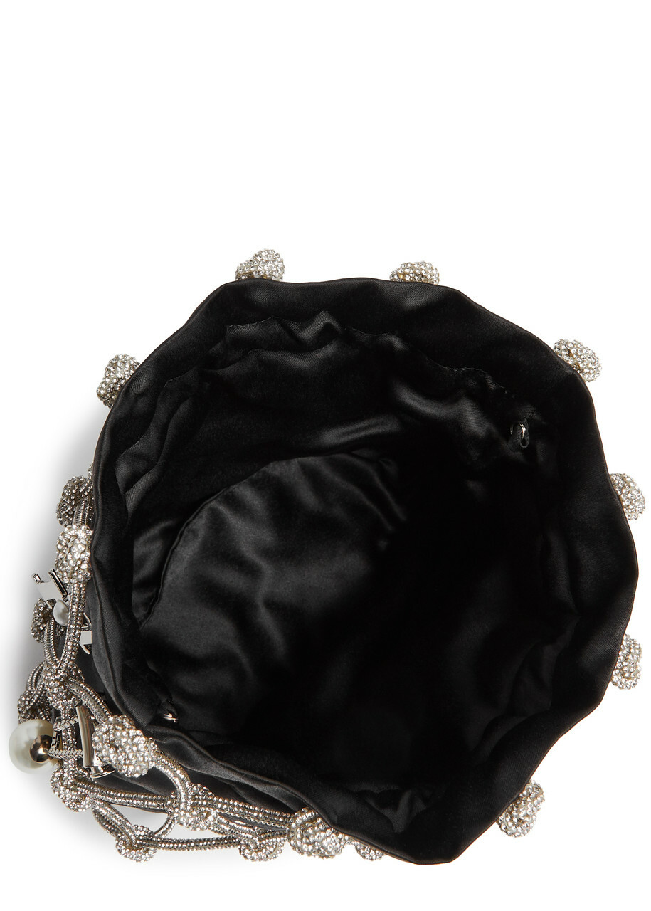 Rosantica Selene Capri Embellished Satin Pouch - Black And Silver - One Size