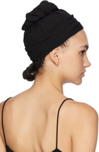 The Row Black Penelope Virgin Wool Cotton Beanie