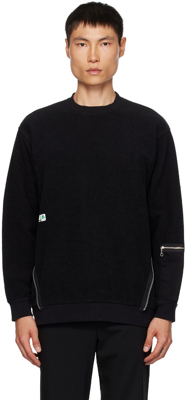 Photo: UNDERCOVER Black Zip Panel Sweatshirt