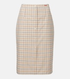 Prada Checked cotton poplin pencil skirt