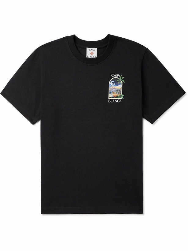 Photo: Casablanca - LA Night Oversized Logo-Print Organic Cotton-Jersey T-Shirt - Black