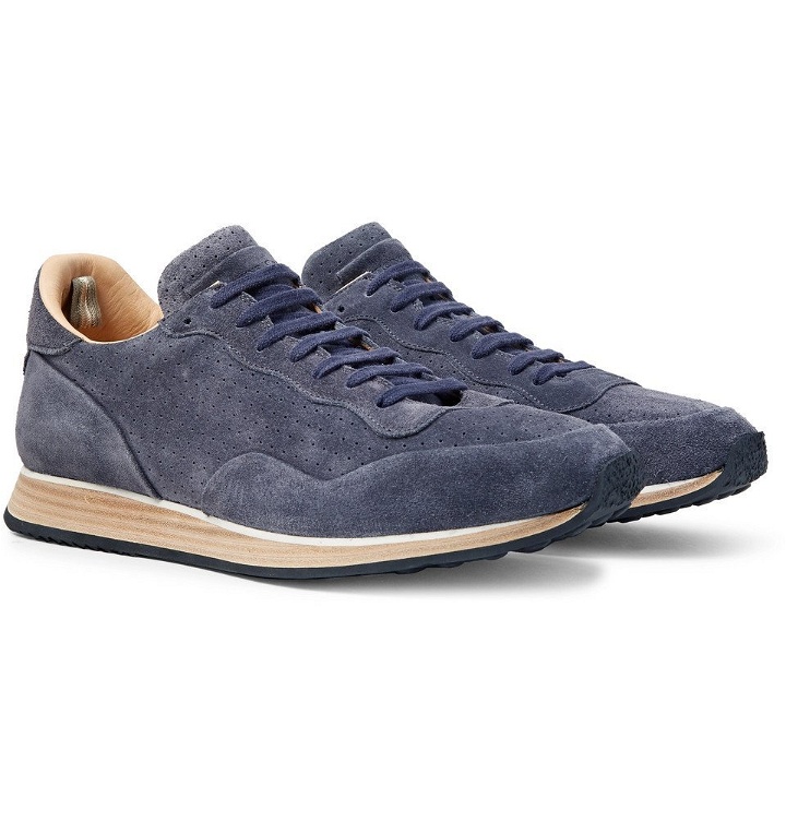 Photo: Officine Creative - Keino Perforated Suede Sneakers - Men - Navy
