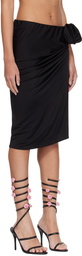 Magda Butrym Black Ruched Midi Skirt