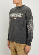 Saint Mxxxxxx Insanity Printed Cotton top Black