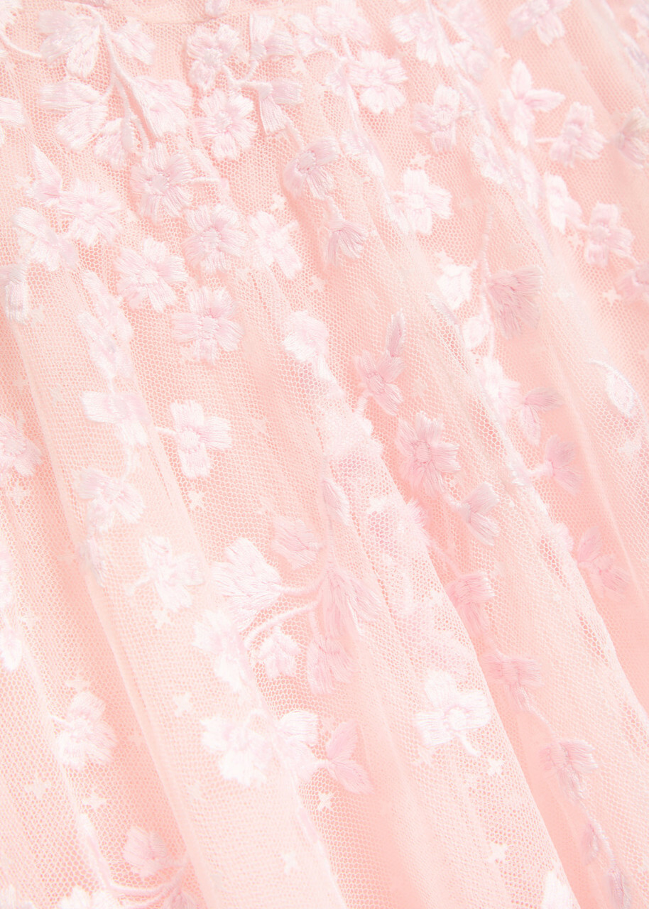 Needle & Thread Scatter Blossom Floral-embroidered Tulle Gown Light Pink