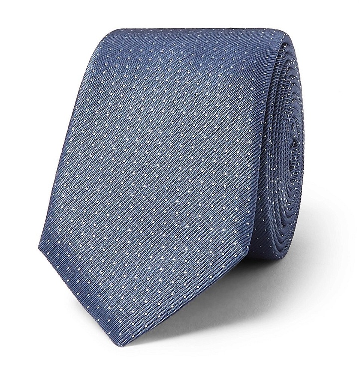 Photo: Hugo Boss - 6cm Pin-Dot Silk-Twill Tie - Men - Blue