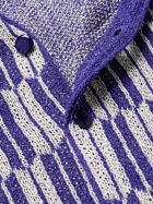 Needles - Jacquard-Knit Cardigan - Purple