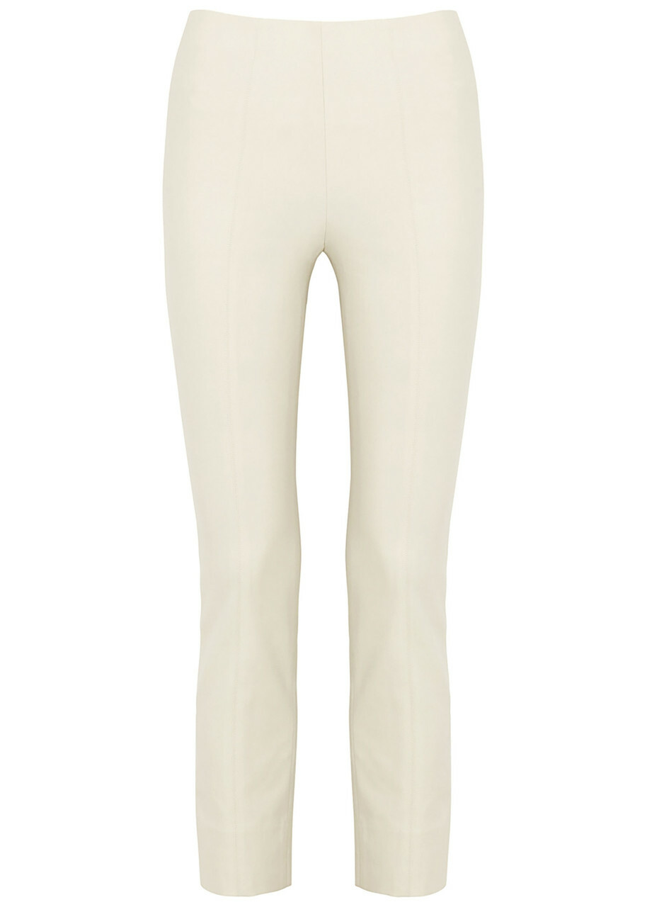 Vince Slim-leg Stretch-jersey Trousers Off White
