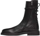 Ann Demeulemeester Black Leather Back Lace-Up Boots