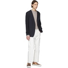 Maison Margiela Navy Mohair Poplin Blazer