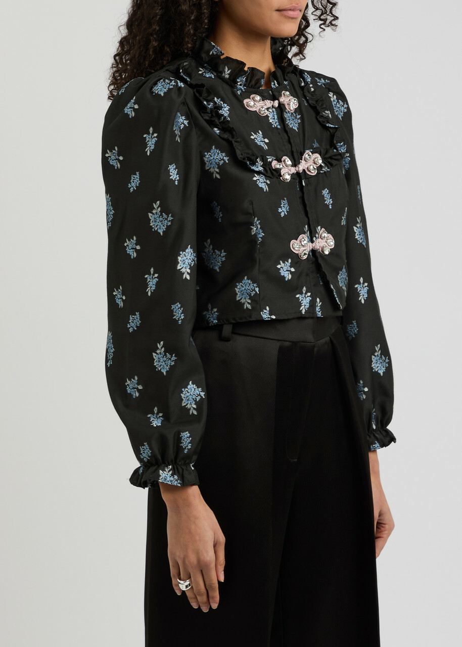 トップス sister jane / Knick Knack Floral Blouse Sister Jane Lattice Floral Blouse, Pink/Multi