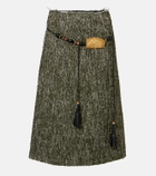 Xu Zhi Herringbone midi skirt