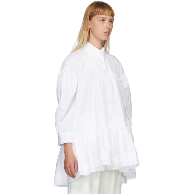 Simone Rocha White Gathered Shirt Simone Rocha