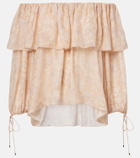 Chloé Floral silk charmeuse top