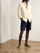 Massimo Alba - Alaccia Straight-Leg Pleated Linen Bermuda Shorts - Blue