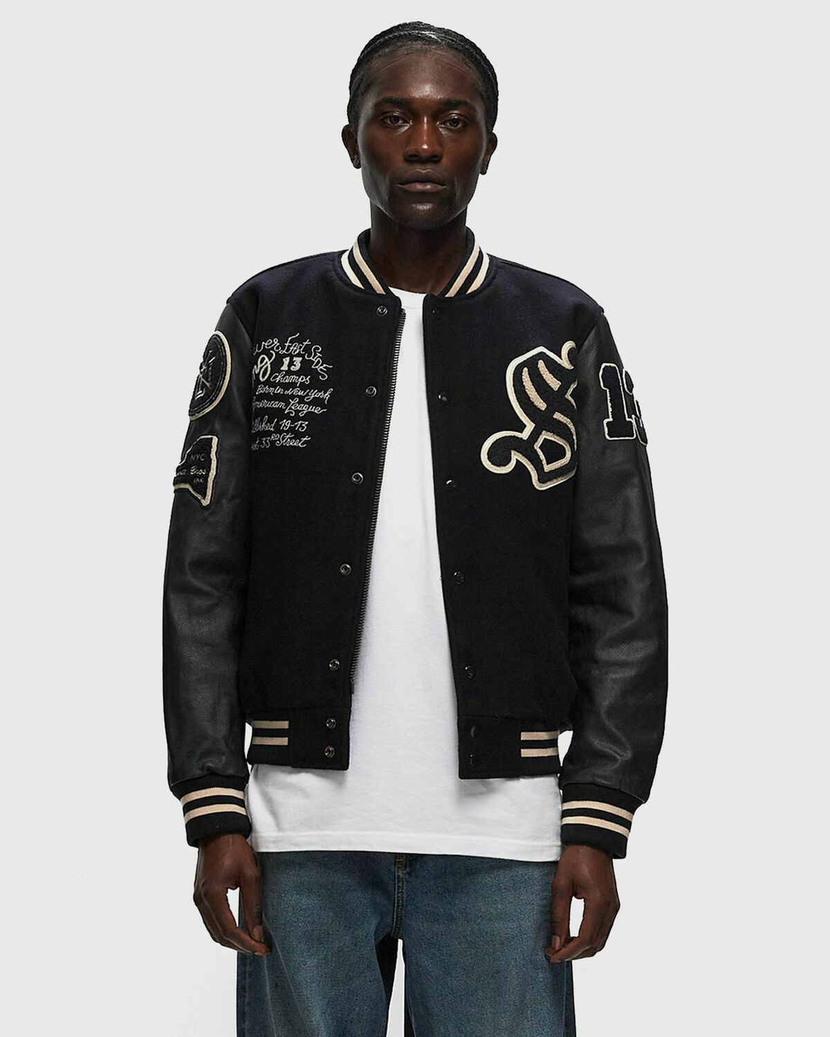 Schott 星条旗 ブラック × ネイビー ブルゾン ジャケット コットン 綿 s-l400.jpg