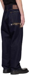 MASTERMIND WORLD Navy Patchwork Wide Straight Fit Jeans