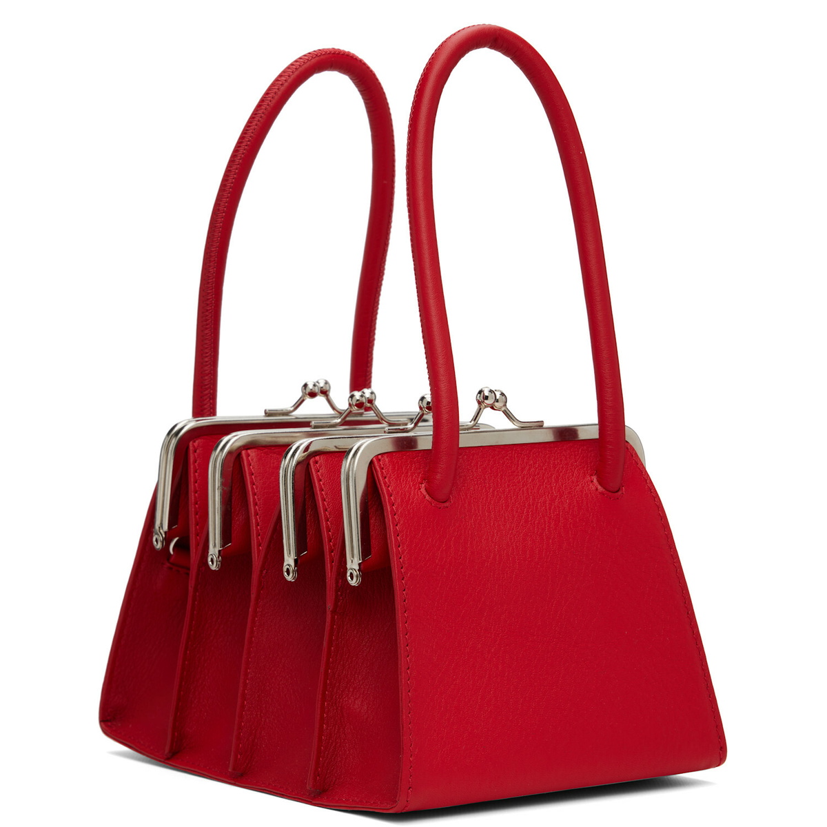 FIDAN NOVRUZOVA Red Boa Four Clasp Bag