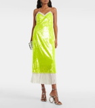 Xu Zhi Sequined organza midi dress