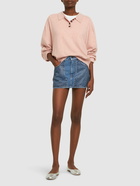 AREA - Embellished Denim Mini Skirt