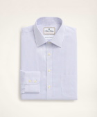 Brooks Brothers Men's Madison Relaxed-Fit Dress Shirt, Non-Iron Ultrafine Twill Ainsley Collar Stripe | Violet