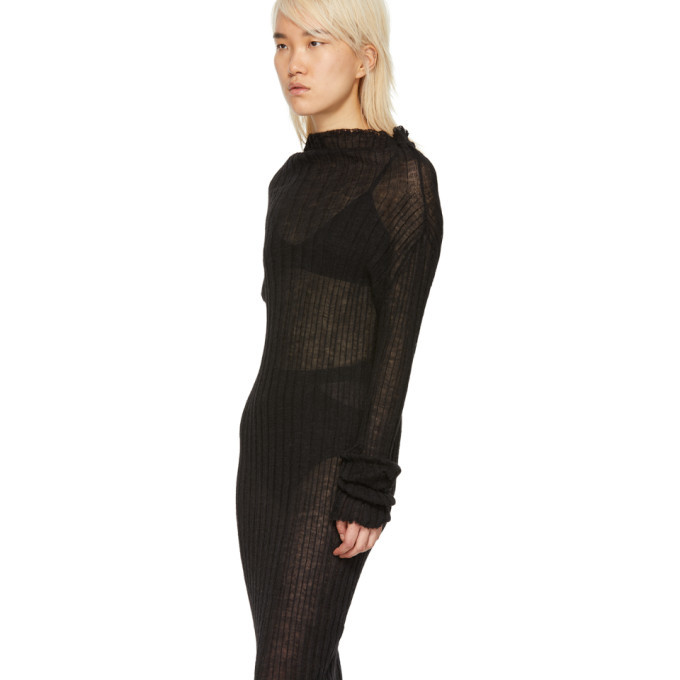 Ann Demeulemeester Black Mohair Ashgate Turtleneck Dress Ann Demeulemeester