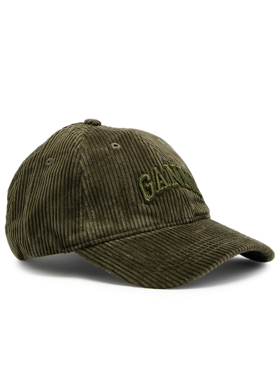 Ganni Olive Embroidered Logo Cap GANNI logo-embroidered Cap | Green | FARFETCH ID main image 2