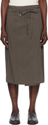LEMAIRE Brown Convertible Midi Skirt