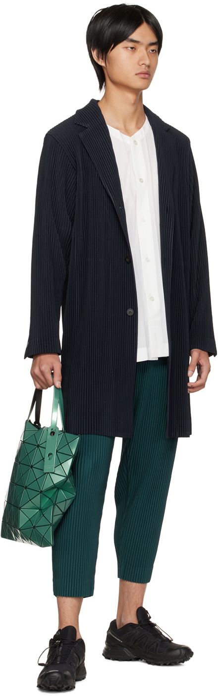 Homme Plissé Issey Miyake Navy Basics Coat Homme Plisse