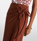 Max Mara Afoso gathered jersey wrap skirt