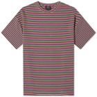 A.P.C. Men's Bahaia Stripe T-Shirt in Raspberry