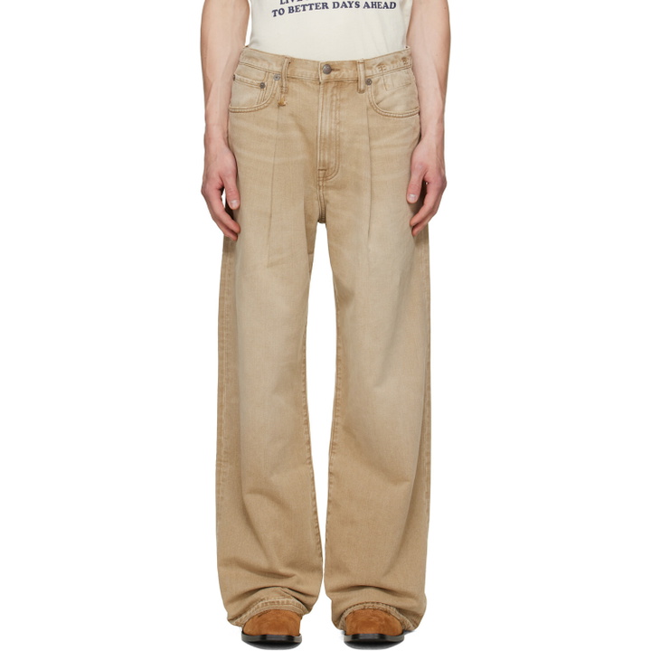 Photo: R13 Beige Damon Pleated Jeans