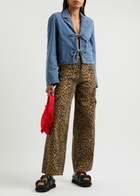 Kitri Cressida Tie-front Denim Blazer