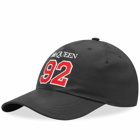 Alexander McQueen Men's 92 Logo Cap in Black/Red